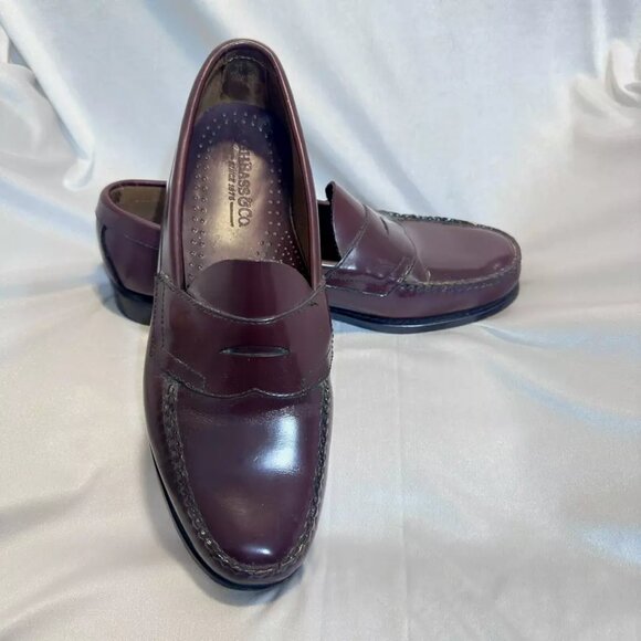 GH Bass Weejuns Shoes Mens Penny Loafers Burgundy Leather Slip On Classic 10.5 D - Picture 5 of 7